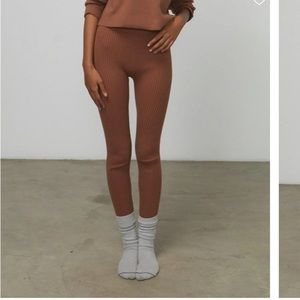 NWOT Lunya Cozy Cotton Silk Ribbed Leggings- Humble Brown